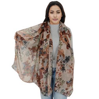 Women's Fashion Floral Print Scarves Lightweight Winter Wrap Scarf Head Shawl for Women