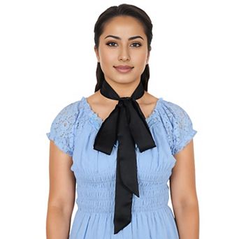 Women's Solid Color Ribbon Scarf Long Neckerchief Satin Belt Necktie Headscarf Narrow Scarf