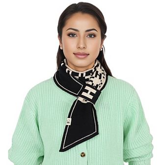 Women's Skinny Knitted Scarf Letter Pull-Through Design Winter Neckerchief Scarf