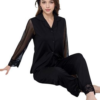 Women's Lace Detail 2 pc Sleepwear Set with Soft Fabric and Relaxed Fit