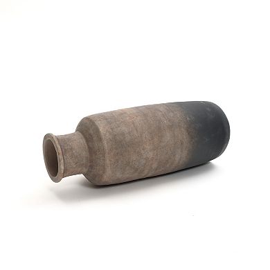 LuxenHome Brown Ombre Terracotta Narrow 19 Inch Tall Vase