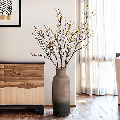 LuxenHome Brown Ombre Terracotta Narrow 19 Inch Tall Vase