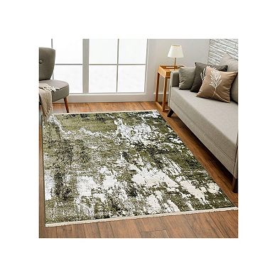 Luxe Weavers Bohemian Abstract Area Rug Fringed Carpet