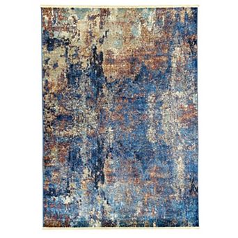 Luxe Weavers Bohemian Abstract Area Rug Fringed Carpet