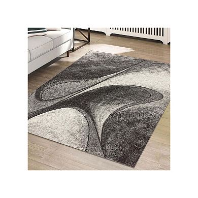 Luxe Weavers Spiral Abstract Area Rug