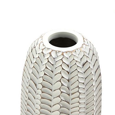 Modern Geometric Pattern Polyresin 25-Inch Tall Cylinder Vase