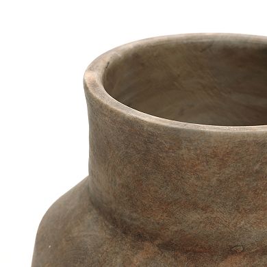 LuxenHome Brown Ombre Terracotta 9.6-Inch Round Vase