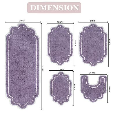 Home Weavers Allure Collection 100% Cotton Tufted Bath Rug, Soft & Absorbent Bath Rugs,Non-Slip Bath