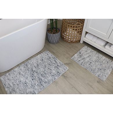 Home Weavers 100% Microfiber Bathroom Cloud Comfort Rug, Thick Plush Rugs for Shower 2 PC