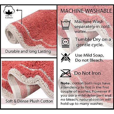 Home Weavers Allure Collection 100% Cotton Tufted Bath Rug, Soft & Absorbent Bath Rugs,Non-Slip Bath