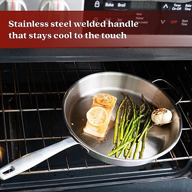 Alva Maestro 5 Ply Stainless Steel Frying Pan Durable Induction Pan Non Toxic Stay Cool Handle