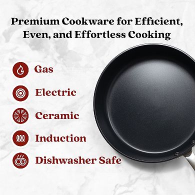 Alva Maestro 3-Piece Ceramic Nonstick Frying Pan Set Skillet Cookware All Stovetop & Oven Safe