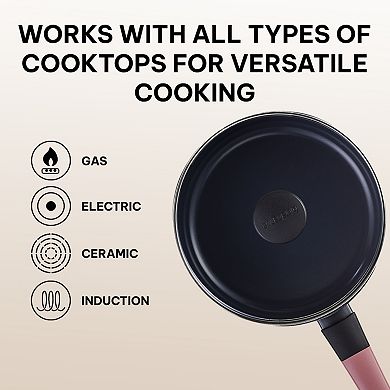 Brabantia Tasty+ Ceramic Nonstick Saute Pan Non Toxic Titanium Reinforced Ceramic Coating 9.5"