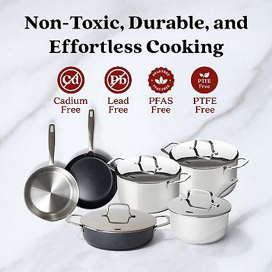 Alva Maestro 10-Piece Cookware Set Nonstick Frying Pans, Stock Pot, Saucepan & Sauté Pan