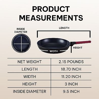 Brabantia Tasty+ Ceramic Nonstick Frying Pan Non Toxic Pan Titanium Reinforced Ceramic Coating