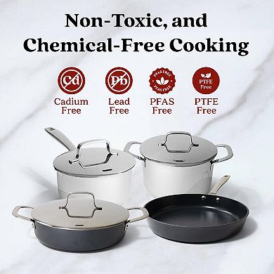 Alva Maestro 7-Piece Nonstick Cookware Set with Frying Pan, Stock Pot, Saucepan and Sauté Pan