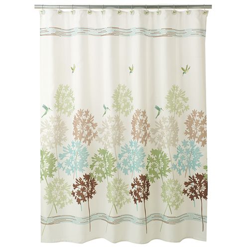 Peri Garden Pond Fabric Shower Curtain
