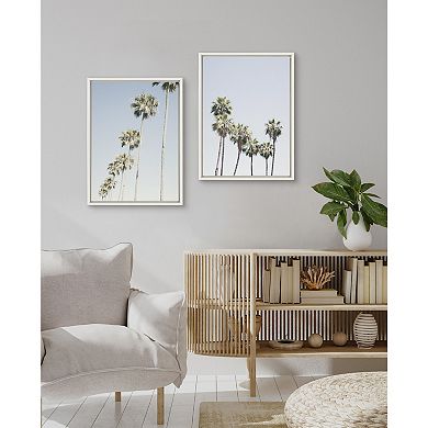 Sylvie Palm tree Row and LA Summer Framed Canvas by Caroline Mint