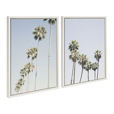 Sylvie Palm tree Row and LA Summer Framed Canvas by Caroline Mint