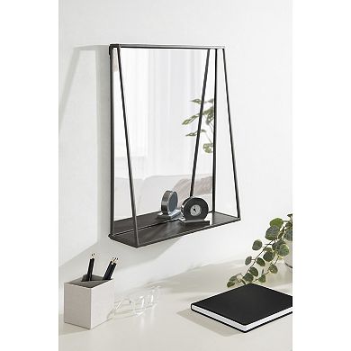Lintz Metal Framed Mirror with Shelf