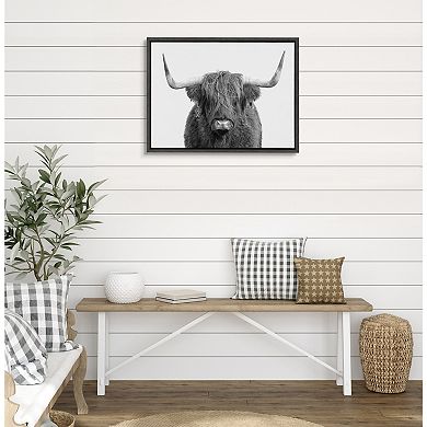 Sylvie Highland Cow Portrait Framed Canvas by Amy Peterson Art Studio