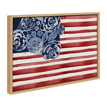 Sylvie Floral Flag Framed Canvas by Sara Berrenson