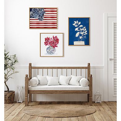 Sylvie Floral Flag Framed Canvas by Sara Berrenson