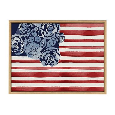 Sylvie Floral Flag Framed Canvas by Sara Berrenson