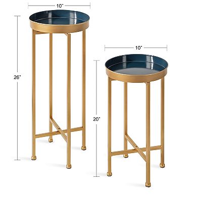 Celia Round Metal Foldable Table Set