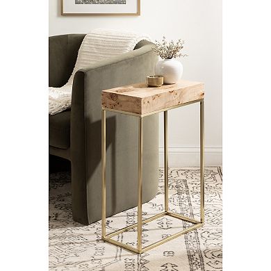 Karlsen Wood and Metal Slim Side Table 16x8x24