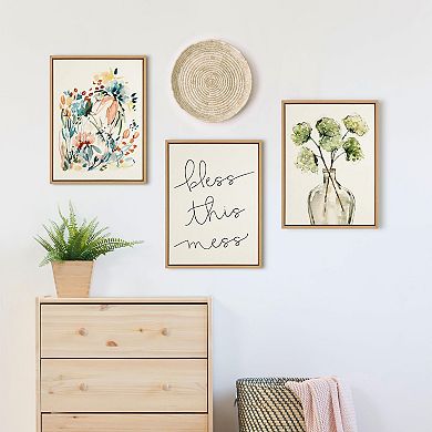 Sylvie Greenery Vase Framed Canvas by Sara Berrenson