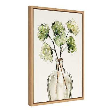 Sylvie Greenery Vase Framed Canvas by Sara Berrenson