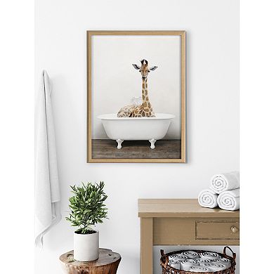 Blake Giraffe 2 in Tub Color Framed Printed Glass by Amy Peterson Art Studio