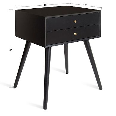 Finco Side Table with 2 Drawers 18x15x24