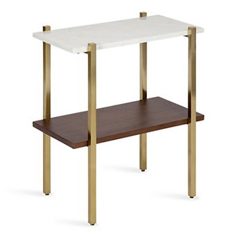 Abcott Wood and Metal Side Table 20x12x24