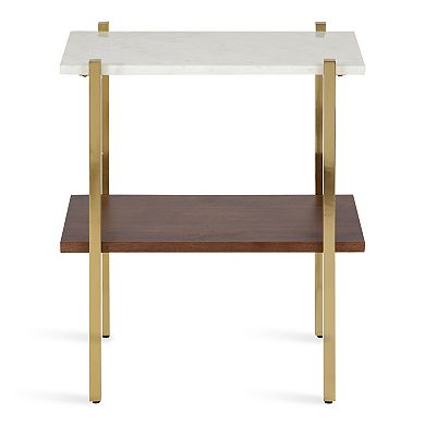 Abcott Wood and Metal Side Table 20x12x24