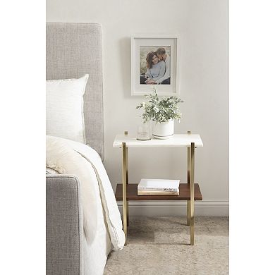 Abcott Wood and Metal Side Table 20x12x24