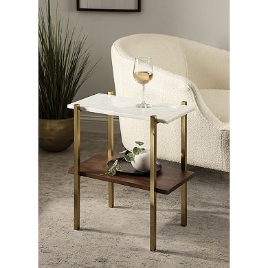 Abcott Wood and Metal Side Table 20x12x24
