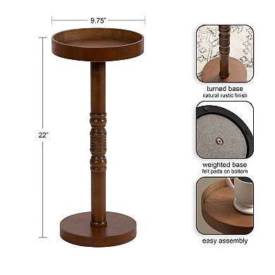 Bellport Pedestal End Table 10x10x22