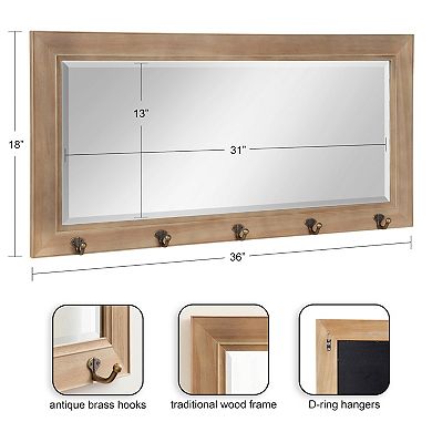 Pub Mirror with Metal Hooks