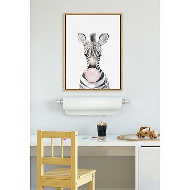 Sylvie Bubble Gum Zebra Framed Canvas by Amy Peterson Art Studio