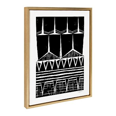 Sylvie Modern Block Print Framed Canvas by Statement Goods