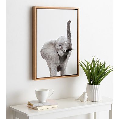 Sylvie Young Elephant Framed Canvas by Amy Peterson