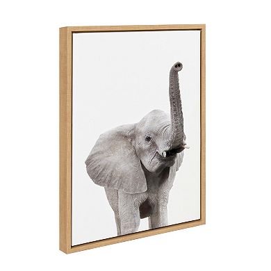Sylvie Young Elephant Framed Canvas by Amy Peterson
