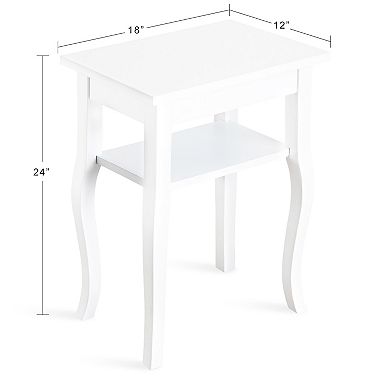 Lillian Wood Side Table 18x12x24