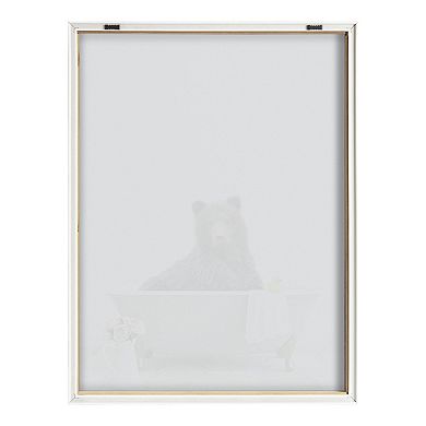Blake Bear Cottage Bathroom Framed Printed Glass by Amy Peterson Art Studio