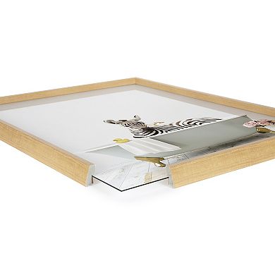 Blake Zebra Cottage Bathroom Framed Printed Glass by Amy Peterson Art Studio