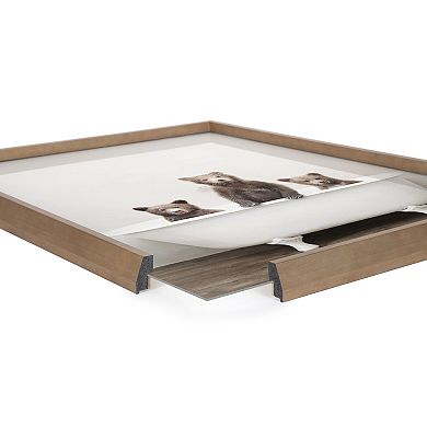 Blake Three Little Bears in Vintage Bathtub Framed Printed Glass by Amy Peterson Art Studio