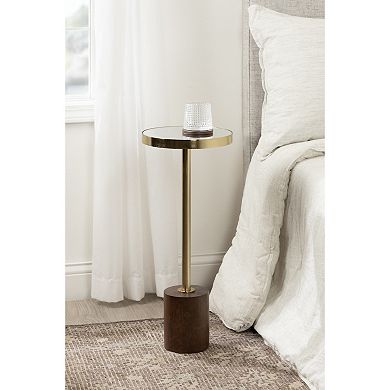 Hescott Mirrored Drink Table 10x10x24