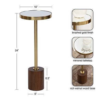 Hescott Mirrored Drink Table 10x10x24